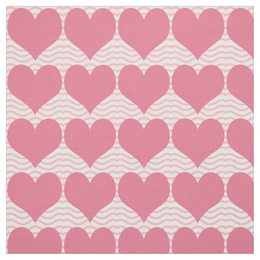 Pink Hearts Pattern Stof (Swatch)