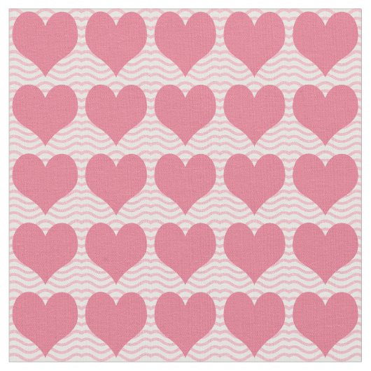 Pink Hearts Pattern Stof (Close Up)