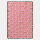 Pink Hearts Pattern Throw Blanket Deken (Voorkant Verticaal)