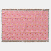 Pink Hearts Pattern Throw Blanket Deken (Voorkant)