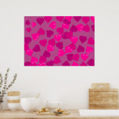 Pink Hearts Poster (Keuken)
