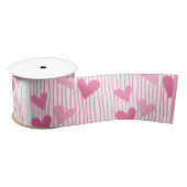 Pink Hearts Satijnen Lint (Spoel)