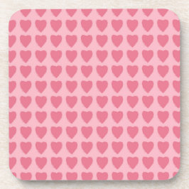 Pink Hearts Seamless Pattern Bier Onderzetter