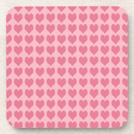 Pink Hearts Seamless Pattern Bier Onderzetter