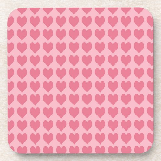 Pink Hearts Seamless Pattern Bier Onderzetter (Voorkant)