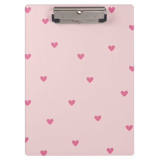 Pink Hearts Seamless Pattern – Cute Valentine Klembord (Voorkant)