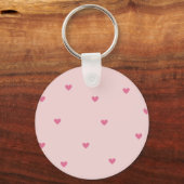 Pink Hearts Seamless Pattern – Cute Valentine Sleutelhanger (Achterkant)