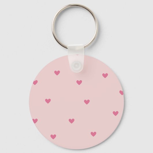 Pink Hearts Seamless Pattern – Cute Valentine Sleutelhanger (Achterkant)
