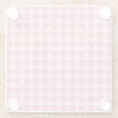 Pink Hearts Seamless Pattern Glazen Onderzetter (Achterkant)