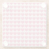 Pink Hearts Seamless Pattern Glazen Onderzetter (Achterkant)