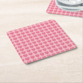 Pink Hearts Seamless Pattern Kartonnen Onderzetters (Schuin)