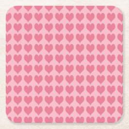 Pink Hearts Seamless Pattern Kartonnen Onderzetters
