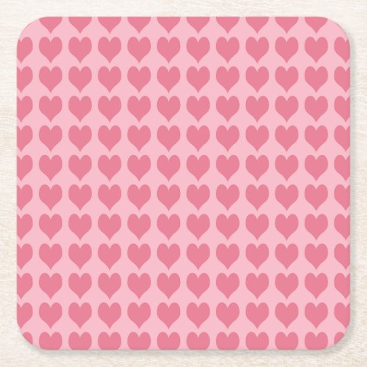 Pink Hearts Seamless Pattern Kartonnen Onderzetters (Voorkant)