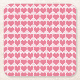 Pink Hearts Seamless Pattern Kartonnen Onderzetters