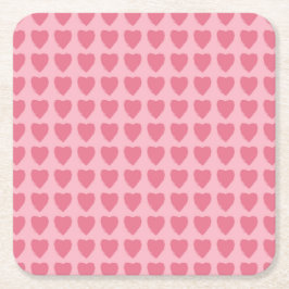 Pink Hearts Seamless Pattern Kartonnen Onderzetters