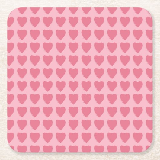 Pink Hearts Seamless Pattern Kartonnen Onderzetters (Voorkant)