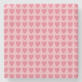 Pink Hearts Seamless Pattern Stenen Onderzetter