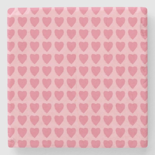 Pink Hearts Seamless Pattern Stenen Onderzetter (Voorkant)