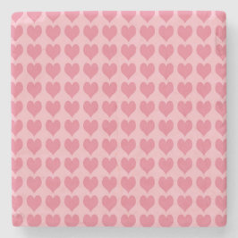 Pink Hearts Seamless Pattern Stenen Onderzetter