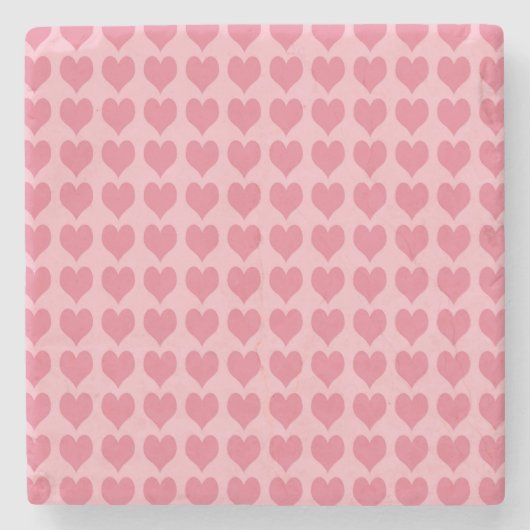 Pink Hearts Seamless Pattern Stenen Onderzetter (Voorkant)