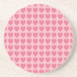 Pink Hearts Seamless Pattern Zandsteen Onderzetter
