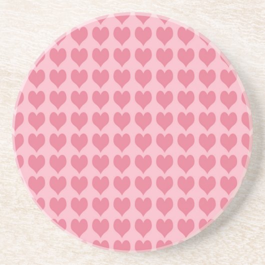 Pink Hearts Seamless Pattern Zandsteen Onderzetter (Voorkant)