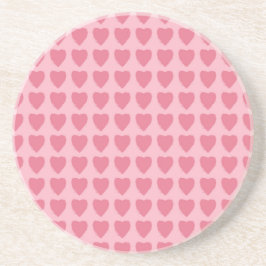 Pink Hearts Seamless Pattern Zandsteen Onderzetter