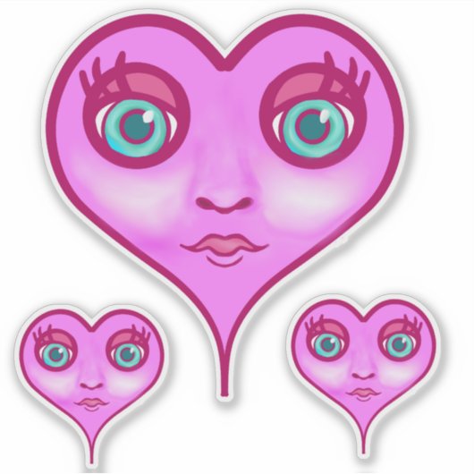 Pink Hearts Sticker (Voorkant)