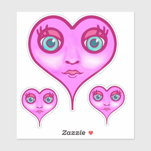 Pink Hearts Sticker (Vel)