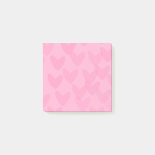 Pink Hearts Sticky (Post it) Notes (Voorkant)