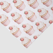 Pink Hearts Strawberry Cupcake   Tissuepapier (Detail)
