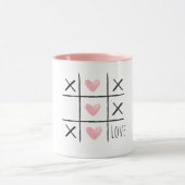 Pink Hearts Tic Tac Toe Love Mok (Midden)