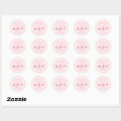Pink Hearts Valentijn Baby shower Favor Ronde Sticker (Vel)