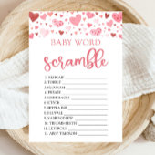 Pink Hearts Valentijn Baby Word Scramble spel Kaart