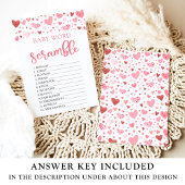 Pink Hearts Valentijn Baby Word Scramble spel Kaart