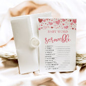 Pink Hearts Valentijn Baby Word Scramble spel Kaart
