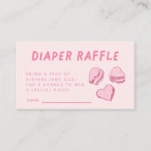 Pink Hearts Valentijn Luier Raffle ticket Informatiekaartje (Voorkant)