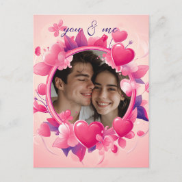 Pink Hearts Valentijnsdag Briefkaart