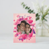  Pink Hearts Valentijnsdag Briefkaart (Staand voorkant)