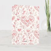 Pink Hearts Valentine's Day Love   Kaart (Achterkant)