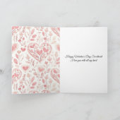 Pink Hearts Valentine's Day Love   Kaart (Binnen)