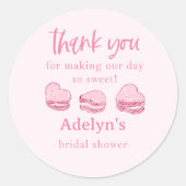 Pink Hearts Vrijgezellenfeest Party Favor Ronde Sticker (Voorkant)