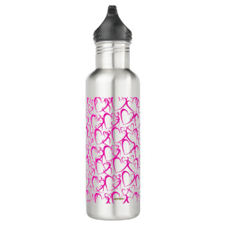 Pink Hearts Water Bottle Waterfles