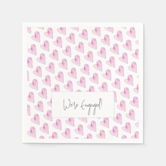Pink Hearts Waterverf Pattern Love We zijn erbij b Servet (Voorkant)
