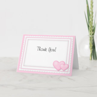 Pink Hearts Wedding Dank je wel Notities
