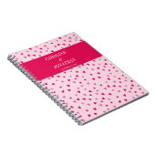 Pink Hearts Wedding Date Custom Cute Gift spiral Notitieboek (Rechterzijde)