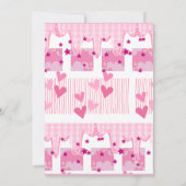 Pink Hearts with Cake Kaart (Achterkant)