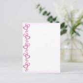 Pink Hearts Zachte rand Briefkaart (Staand voorkant)