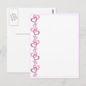 Pink Hearts Zachte rand Briefkaart (Voorkant / Achterkant)