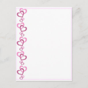 Pink Hearts Zachte rand Briefkaart